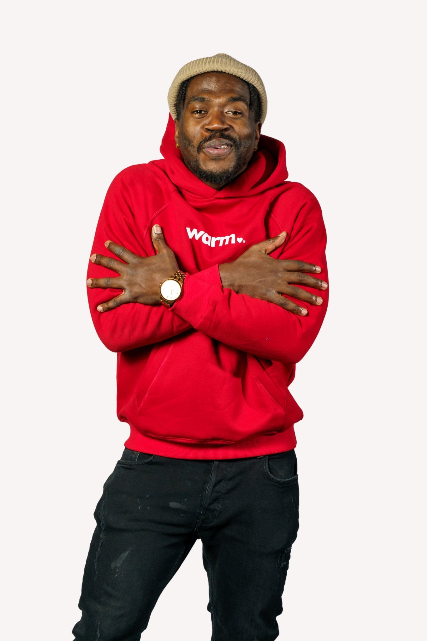 Premium Men's Polar Fleece Hoodie (Red)