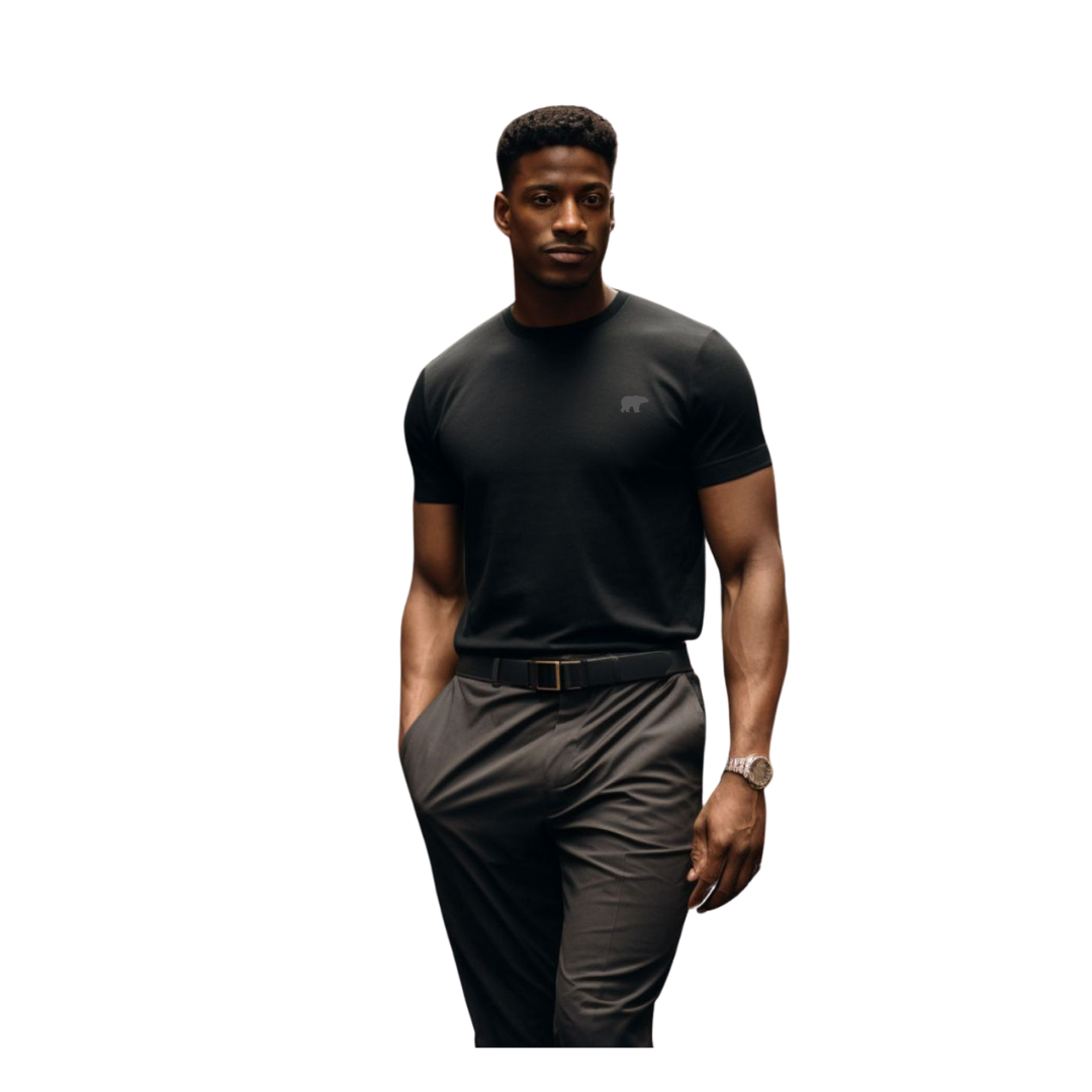 Merino Wool - Silk Soft - Short Sleeve Shirt - Black (Men's)