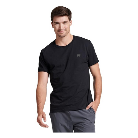 Merino Wool - Silk Soft - Short Sleeve Shirt - Black (Men's)