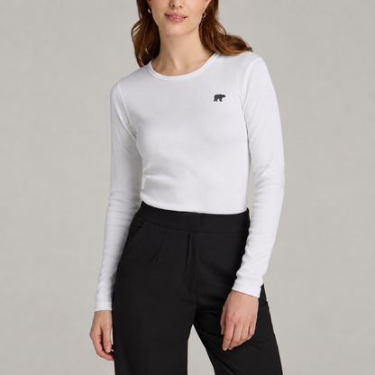 Long Sleeve Merino Wool - Silk Soft - White (Women's)