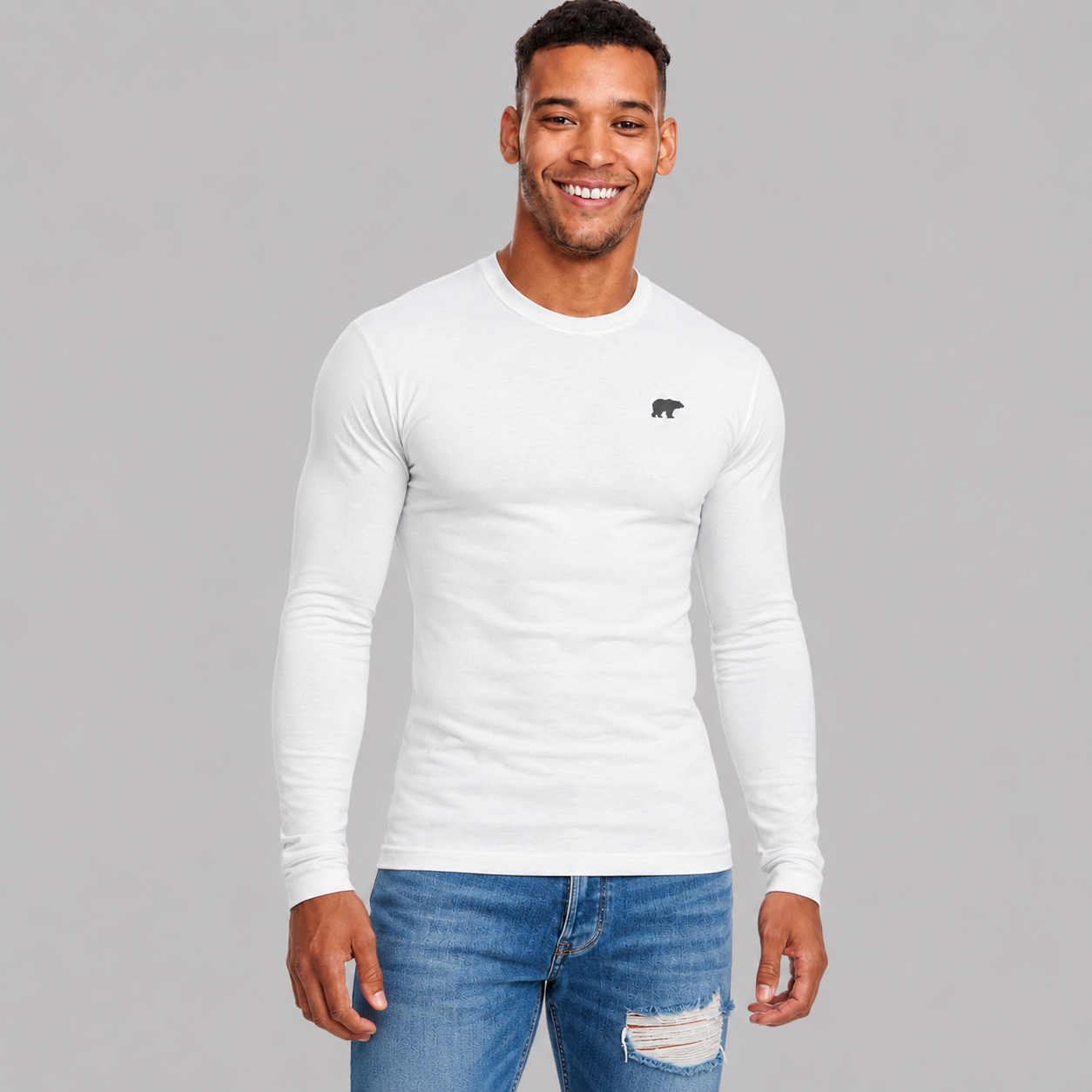 Long Sleeve Merino Wool - Silk Soft - White (Men's)