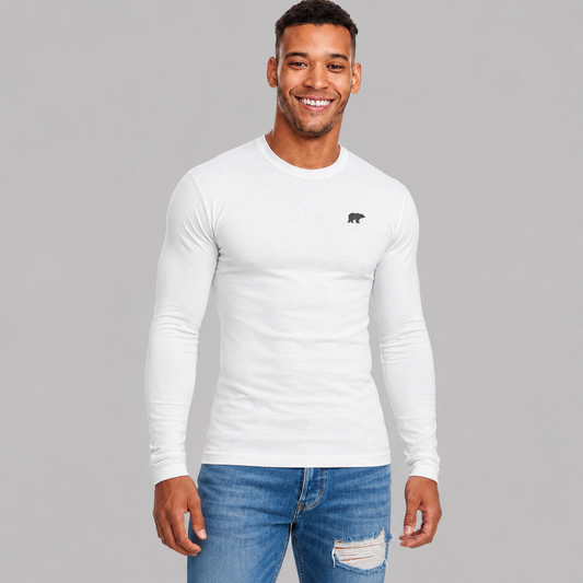 Long Sleeve Merino Wool - Silk Soft - White (Men's)