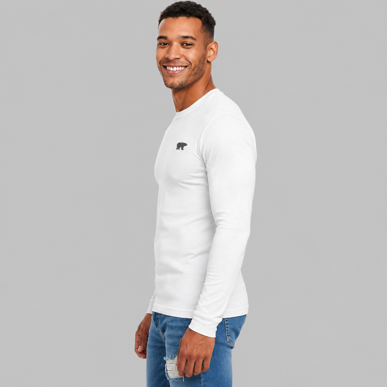 Long Sleeve Merino Wool - Silk Soft - White (Men's)
