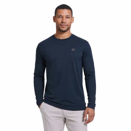 Long Sleeve Merino Wool - Silk Soft - Blue (Men's)