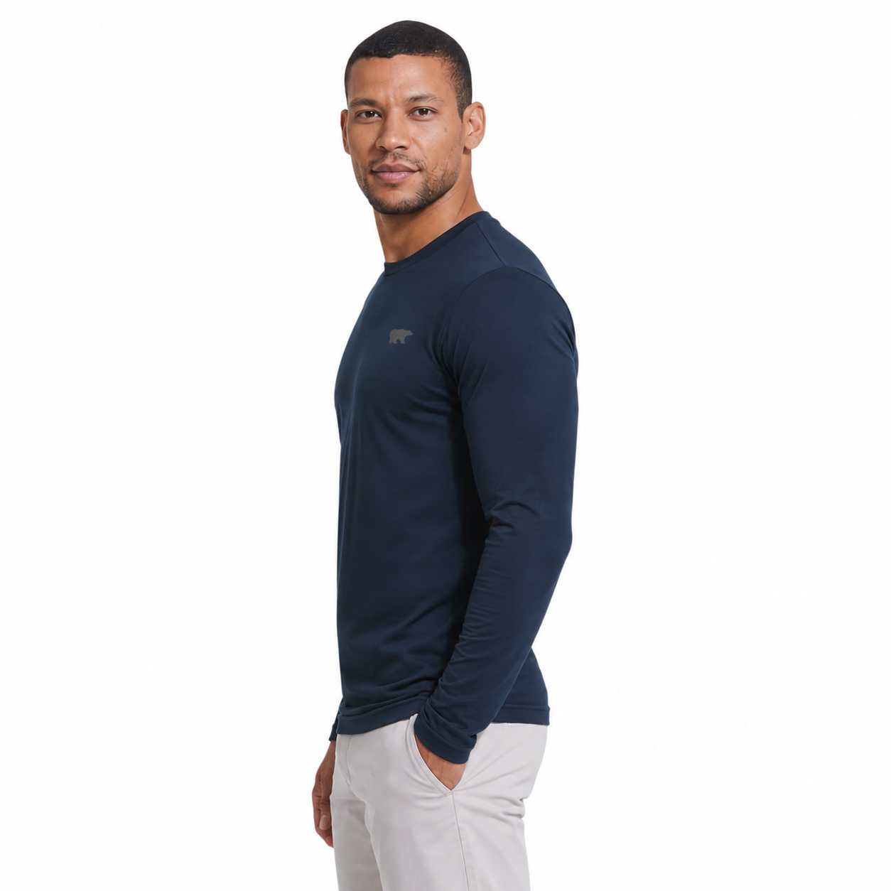 Long Sleeve Merino Wool - Silk Soft - Blue (Men's)