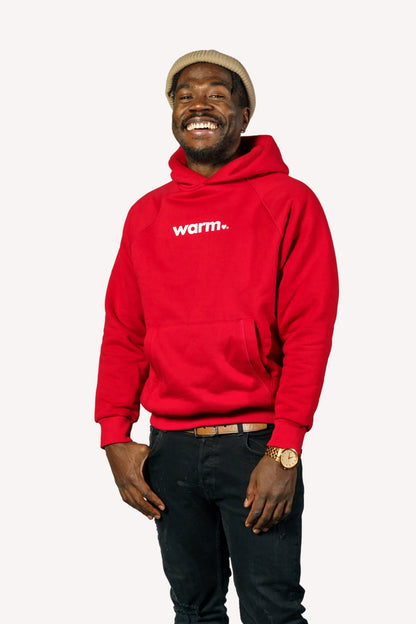 Premium Men's Polar Fleece Hoodie (Red)