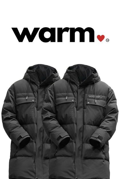 Warm Coat: Donate 2 Premium Long Down Puffer Winter Coats